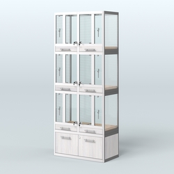 Витрина средняя для продажи птиц в зоомагазин серии ЖАКО-03, Ясень Анкор светлый