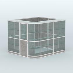 Павильон из профиля угловой №5г (5,5 кв.м), Бетон Чикаго светло-серый F186 ST9