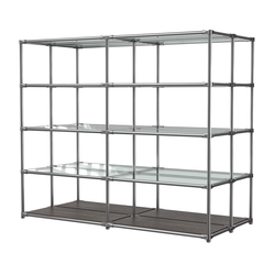 Хромированное вешало ПЛАТФОРМА №4-1 с полками стекло 6мм, Дуб Венге