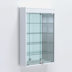 Витрина настенная №202-4А зеркальная с четырьмя полками и подсветкой, Белый