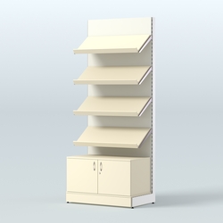 Стеллаж для хлеба и выпечки с четырьмя наклонными полками и накопителем Феникс №13Н, Крем Вайс + Белый