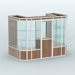 Павильон из профиля пристенный №6а (4,05 кв. м), Орех