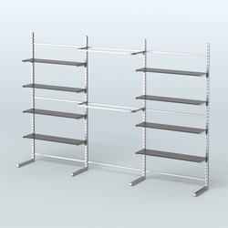 Системы ЭЛЕГАНТ пристенные с полками ДСП и стяжками №5 (3600мм), Черный