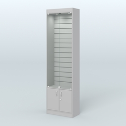 Витрина закрытая из ДСП с экономпанелью для аптеки №2-300-4, Серый