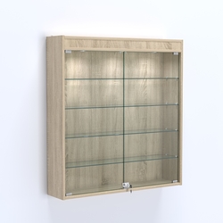 Витрина настенная №204-3А с подсветкой, Дуб Сонома