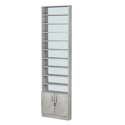 Стеллаж из ДСП с 10-ю полками 100x600 мм серии LEVEL-10 №1-2 (З/C - ЗЕРКАЛО), Метрополитан Грей