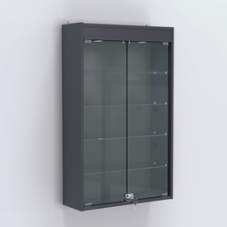 Витрина настенная №202-3А с четырьмя полками и подсветкой, Антрацит