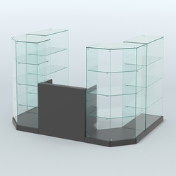 Торговый стеклянный павильон Абсолют №1 (открытый) (4.13 кв.м), Черный