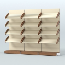 Стеллаж для хлеба и выпечки трехсекционный Феникс №8, Орех + Крем Вайс