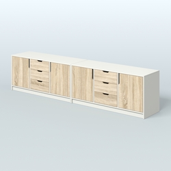 Тумба Модесто, комплект, Белый + Дуб Сонома