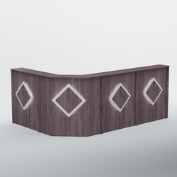 Ресепшен угловой большой РОМБ №4, Ясень Анкор темный