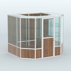 Павильон из профиля пристенный №7б (4,32 кв. м), Орех