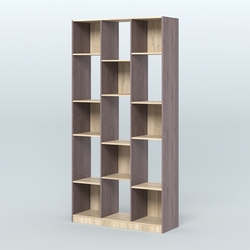 Стеллаж из ДСП серии ЛОФТ №10-1, Ясень Анкор темный и Дуб Сонома