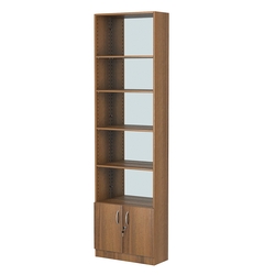 Стеллаж из ДСП с 4-мя полками 250x600 мм серии LEVEL-4 №4-2 (З/C - ЗЕРКАЛО), Орех