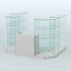 Торговый стеклянный павильон Абсолют №1а (закрытый) (4.13 кв.м), Серый