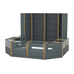 Торговый островок с выкатным прилавком и молдингами №4 (5,38 кв.м), Темно-Серый