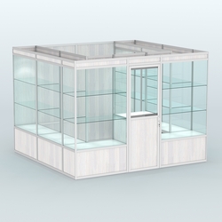 Павильон из профиля пристенный №9а (6,75 кв. м), Ясень Анкор светлый