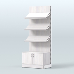 Стеллаж для хлеба и выпечки с тремя наклонными полками и накопителем Феникс №11, Ясень Анкор светлый