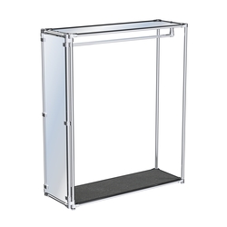 Хромированный стенд-вешало для одежды, торец-зеркало ZTD-10 №1-4 с полкой Зеркало 4 мм, Антрацит