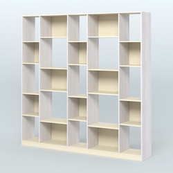 Стеллаж из ДСП серии ЛОФТ №17-1, Ясень Анкор светлый и Крем Вайс