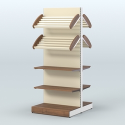 Высокий обзорный островной стеллаж для хлеба и выпечки СХОВ-05, Орех + Крем Вайс