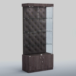 Высокая стеклянная витрина КАПИТОНЕ №1, Ясень темный+16 G