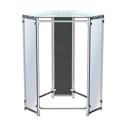 Вешало Прогресс №3-2 островной (с прозрачной полкой стекло 8 мм и зеркалами), Антрацит