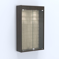 Витрина настенная №202-2Б с эконом панелью и верхней подсветкой, Дуб Венге