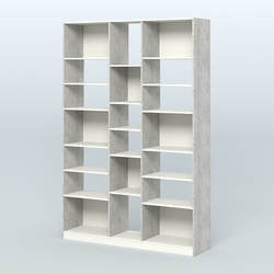 Стеллаж из ДСП серии ЛОФТ №14-2 с полками ДСП, Метрополитан Грей + Белый