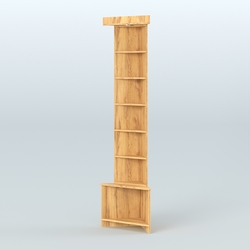 Витрина открытая для чая и кофе угловая №3 (внешний угол), Дуб Золотистый