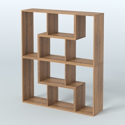 Торговый стеллаж Лофт №2 средний четырех- модульный, Орех