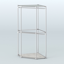 Угловой стеллаж Хром №5 с поручнями, Метрополитан Грей