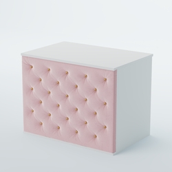 Ресепшен - стол БАРХАТ СЕРЫЙ ПЕРЛАМУТР №3 (карета золото), Белый + 14 Flamingo