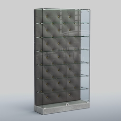 Низкая стеклянная витрина КАПИТОНЕ №9-ХП, Метрополитан Грей+15 Silver