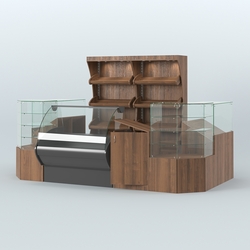 Пристенный небольшой павильон для торговли хлебом и выпечкой №1, Орех