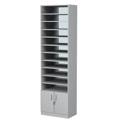 Стеллаж из ДСП с 10-ю полками 350x600 мм серии LEVEL-10 №6-2 (З/C - ЗЕРКАЛО), Серый