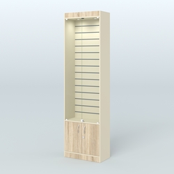 Витрина закрытая из ДСП с экономпанелью для аптеки №2-300-4, Крем Вайс и Дуб Сонома U2236-5