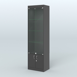 Витрина из ДСП с дверками для аптеки №2-400-1, Черный