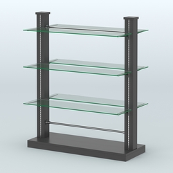 Островная система с перфорацией и шестью стеклянными полками №18, Черный