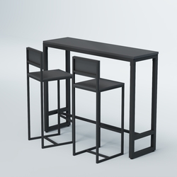 Комплект барный стол "Кофе-брейк" №9 и стулья, Антрацит