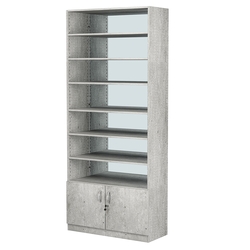 Стеллаж из ДСП с 6-ю полками 350x900 мм серии LEVEL-6 №13-2 (З/C - ЗЕРКАЛО), Метрополитан Грей