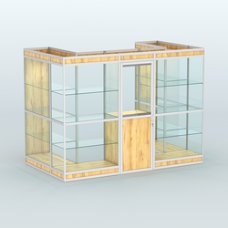 Павильон из профиля пристенный №2в (4,05 кв. м), Дуб Золотистый