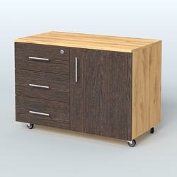 Тумба для оргтехники Види Вуд, цвет мокко, Дуб Золотистый + Дуб Венге