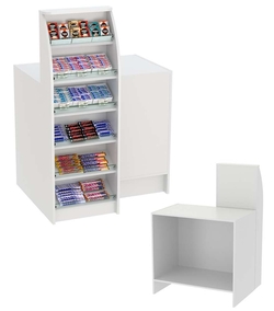 Торговый кассовый прилавок с высоким модулем для импульсных покупок Импульс №2-1-450, Серый