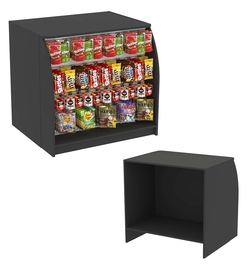 Торговый кассовый прилавок с фасадом под вывеску импульсных покупок Импульс №1-2-900, Черный
