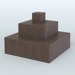 Островок-пирамида квадратный для торговых центров №1, Дуб Венге