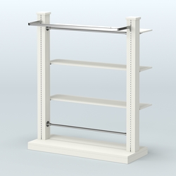 Островная система с перфорацией и тремя полками из ДСП №11, Белый