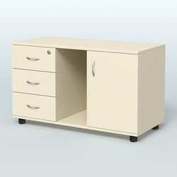 Тумба сервисная левая (на опорах) Камелот, Крем Вайс