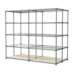 Хромированное вешало ПЛАТФОРМА №4-1 с полками стекло 6мм, Крем Вайс