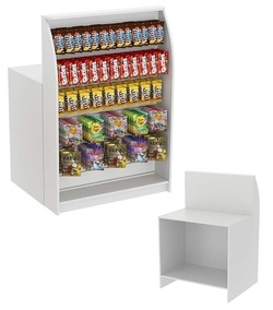 Высокий торговый кассовый прилавок под вывеску товаров импульсных покупок Импульс №2-2-900, Серый